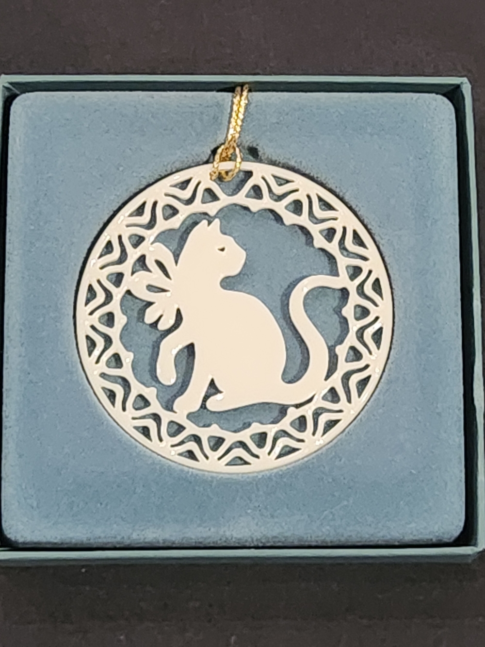 VTG Lenox Cat Kitten Kitty Yuletide Christmas Porcelain Ornament